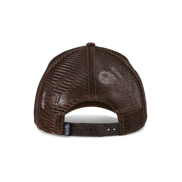 Von Dutch Foam Chopper Trucker Hat Orange Logo on Brown MSRP89